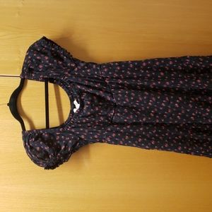 (SOLD) AE Rose Puff-Sleeved Midi Dress